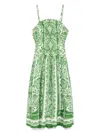 Farm Rio Tapestry Printed Linen Midi Dress