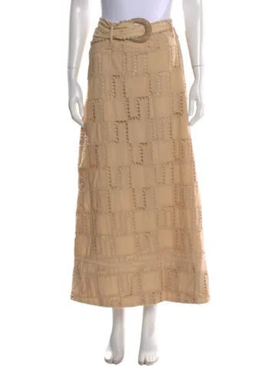 Pre-owned Farm Rio Patterned Long Skirt In Neutral