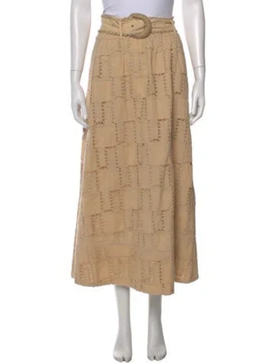 Pre-owned Farm Rio Patterned Long Skirt In Neutral