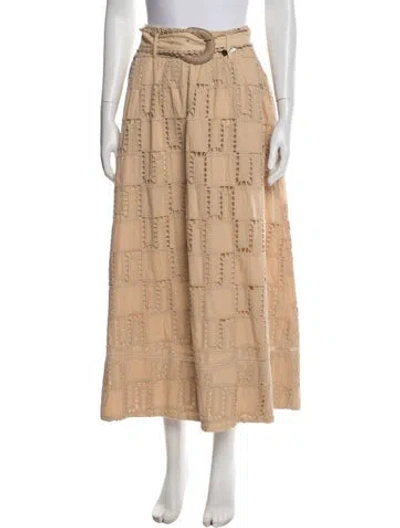 Pre-owned Farm Rio Patterned Long Skirt In Neutral
