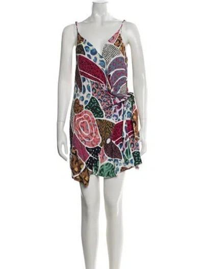 Pre-owned Farm Rio Patterned Mini Dress In Multi