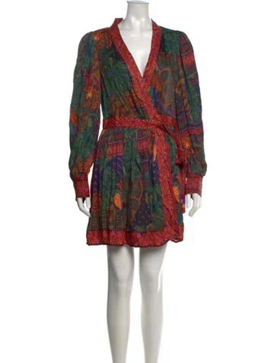 Pre-owned Farm Rio Patterned Mini Dress In Multi
