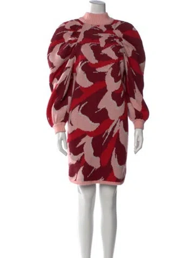 Pre-owned Farm Rio Patterned Mini Dress In Red