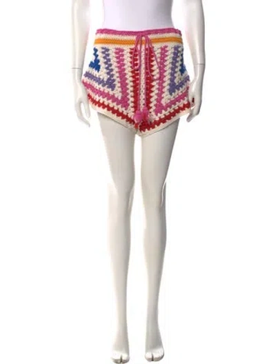 Pre-owned Farm Rio Patterned Mini Shorts In Neutral