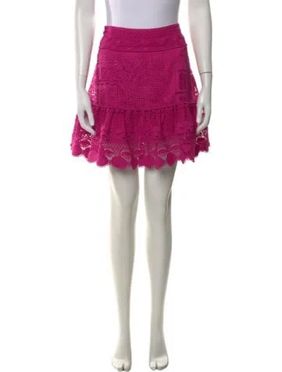 Pre-owned Farm Rio Patterned Mini Skirt In Pink