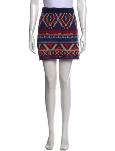 Pre-owned Farm Rio Patterned Mini Skirt In Purple