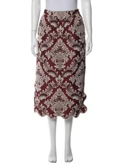 Pre-owned Farm Rio Patterned Mini Skirt In Red