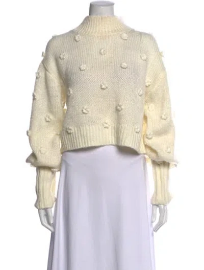 Pre-owned Farm Rio Patterned Mock Neck Sweater In Neutrals