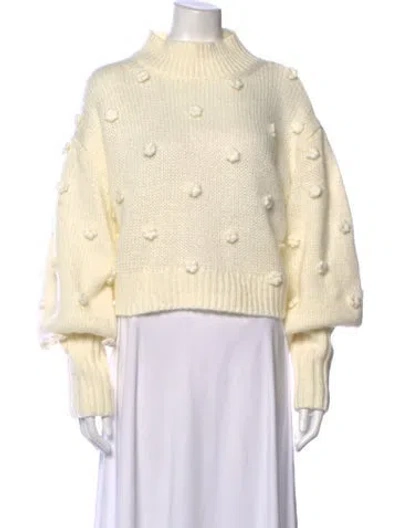 Pre-owned Farm Rio Patterned Mock Neck Sweater In Neutrals