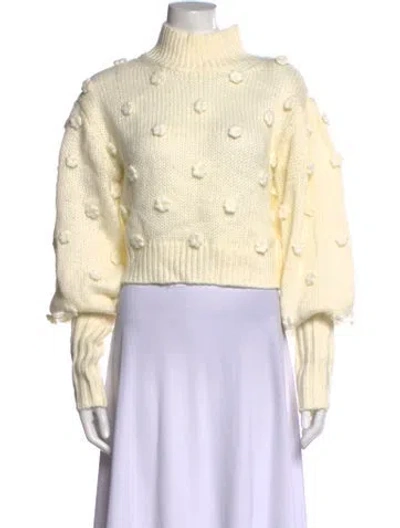 Pre-owned Farm Rio Patterned Mock Neck Sweater In Neutrals