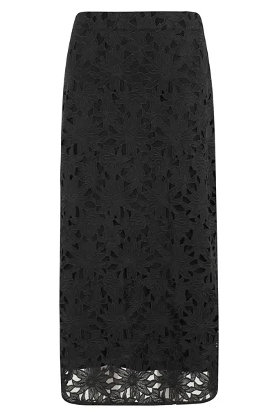 Farm Rio Patterned Skirt In Black