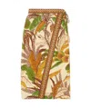 Farm Rio Tasseled Printed Linen-blend Wrap Midi Skirt In Multi
