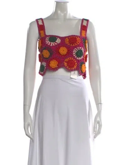 Pre-owned Farm Rio Patterned Square Neckline Sweater In Multi