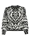 Farm Rio Patterned Sweater In Black