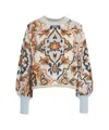 Farm Rio Patterned Sweater With Classic Round Neckline In Multi