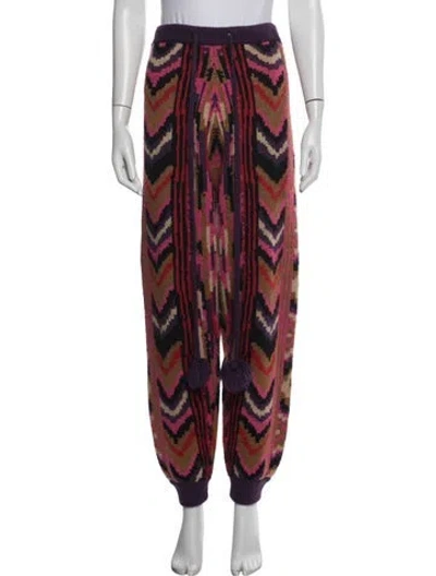 Pre-owned Farm Rio Patterned Tassel Accents Sweatpants In Multicolor