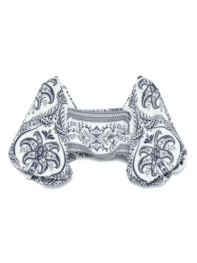 Farm Rio White  Blue Tops In Blue Tropi