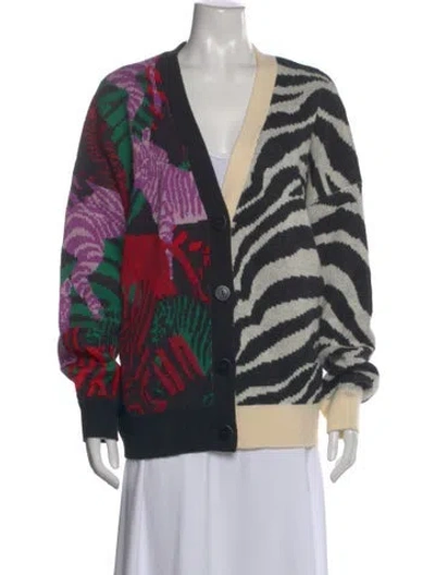 Pre-owned Farm Rio Patterned V-neck Sweater In Multi
