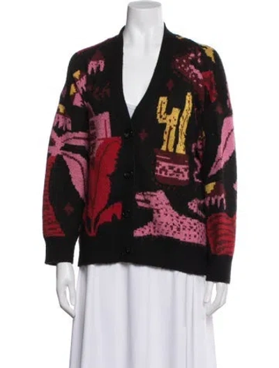 Pre-owned Farm Rio Patterned V-neck Sweater In Multi