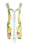 Farm Rio Picnic Flowers Off-white Sleeveless Mini Dress In Multi