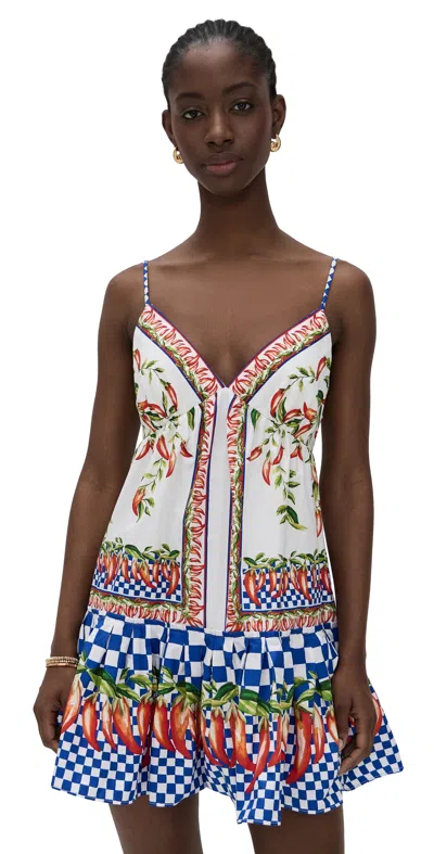 Farm Rio Picnic Peppers Ainika Mini Dress Picnic Peppers Ainika Off White