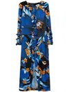 Farm Rio Pietra Midi Dress In Blue