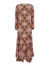 Farm Rio Pineapple Jewelry Multicolor Midi Dress With Flared Hem And All-over Floral Print In Tech Fabric Wom In Multicolor
