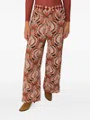 Farm Rio Pineapple Jewelry-print Trousers In Brown