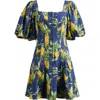 Shop Farm Rio Pineapple Print Linen Blend Minidress