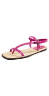 Farm Rio Pink Cross Strap Sandals Pink In Pink