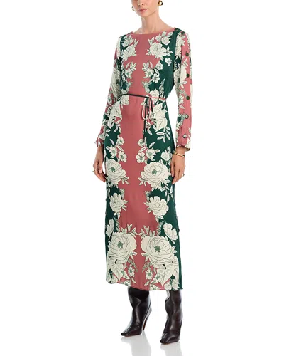 Farm Rio Pink Garden Midi Dress In Multi