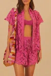 Farm Rio Pink Seashell Eyelet Shirt