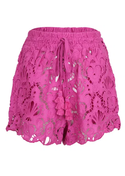 Farm Rio Pink Seashell Eyelet Short