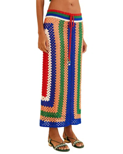 Farm Rio Pitta Crochet Skirt In Multi