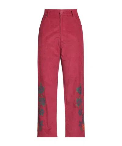Farm Rio Plain Colour Casual Trousers In Red