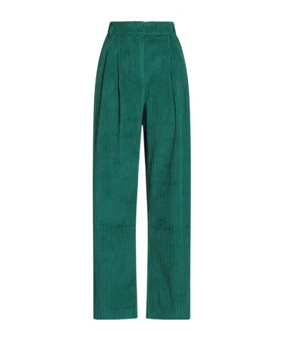 Farm Rio Plain Colour Wide-leg Trousers In Green