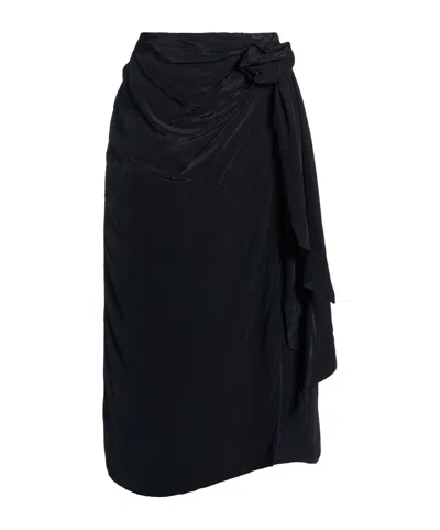 Farm Rio Pleated Midi Skirt In Black