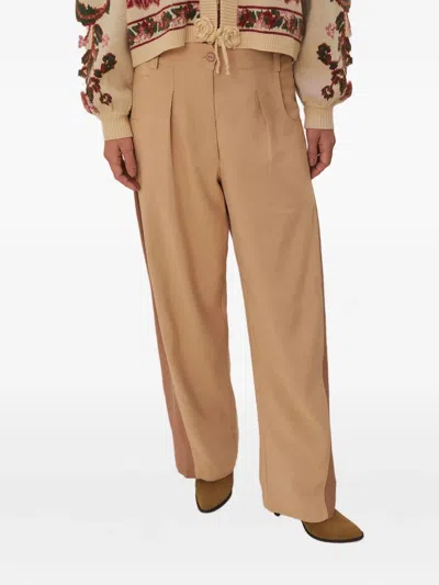 Farm Rio Pleated Side-panel Trousers In Neutral