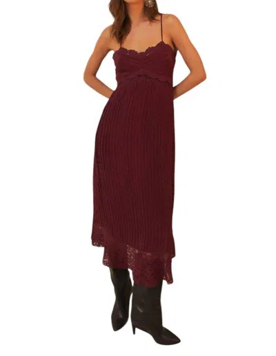 Farm Rio Pleated Slip Dress In Purple