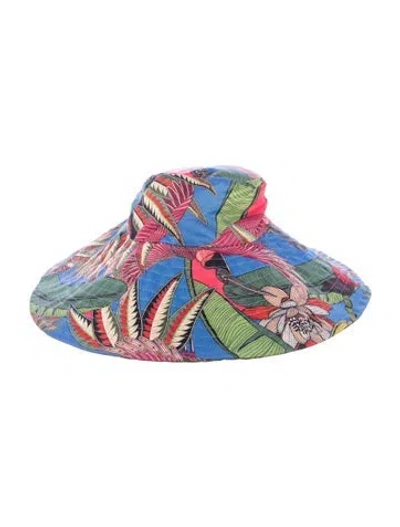 Pre-owned Farm Rio Polyester Bucket Hat In Blue