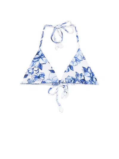 Farm Rio Porcelain Chita Triangle Bikini Top In Multi