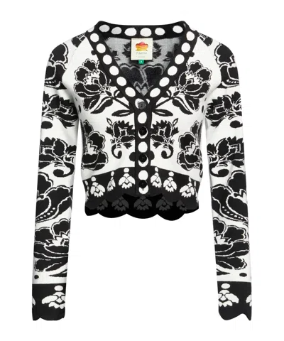 Farm Rio Print Cardigans In White