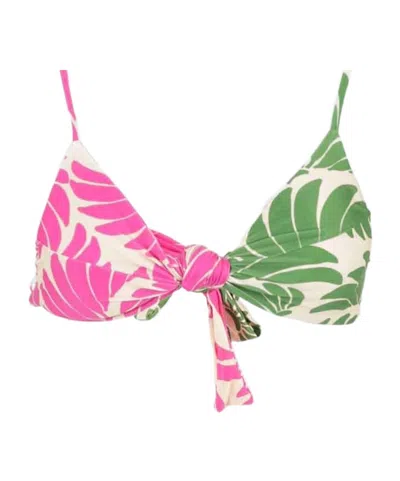 Farm Rio Printed Bikini Top In Green