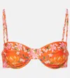 Farm Rio Printed Bikini Top In Multicoloured