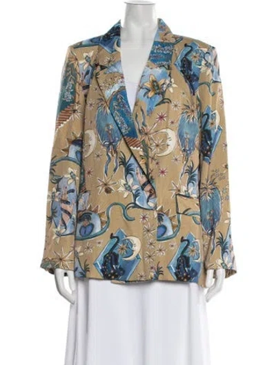 Pre-owned Farm Rio Printed Blazer In Multicolor