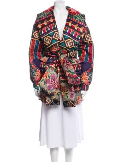 Pre-owned Farm Rio Printed Coat In Multi