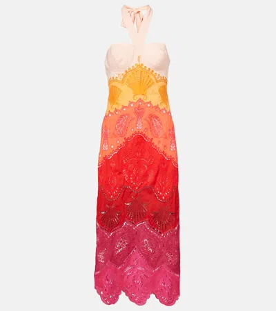Farm Rio Printed Cotton And Linen Midi Dress