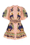 Farm Rio Printed Cotton Blend Mini Dress In Multi