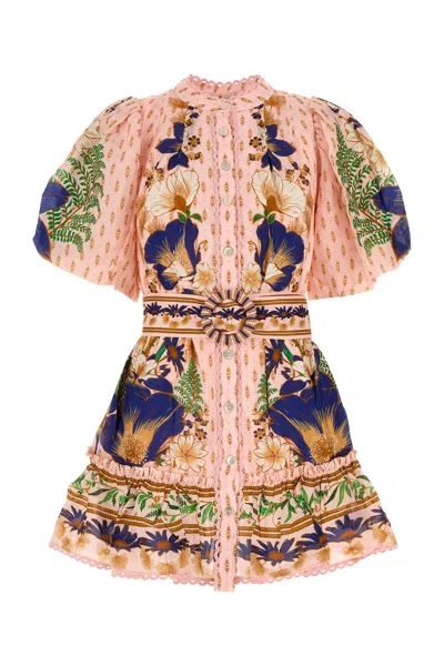 Farm Rio Printed Cotton Blend Mini Dress In Multi