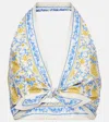 Farm Rio Bedrucktes Bralette Aus Baumwolle In Blue